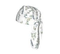 Eucalyptus Leaves Print Helmet Cap Quick Dry Cycling Skull Wrap Breathable Polyester Adjustable Adult Summer Beanie