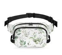Eucalyptus Leaves Print Waist Bag Multifunction Pack for Travel Sport Running Fanny Pack Bumbag Pouch Purse Belt Bag for Women Men Kids Girls Boys