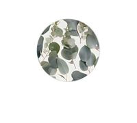 Eucalyptus Leaves Round Diatomaceous Earth Coaster Set - Natural, Eco-Friendly, Fast-Absorbing Circular Coasters (1/2/4/6-Piece Pack) With Full-Print Design & Smooth Rounded Edges