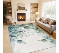 Eucalyptus Leaves Rugs for Living Room Bedroom, Watercolor Plant Area Rugs Large 200x300 cm, Washable Non Slip Pattern Carpet Home Decor C20