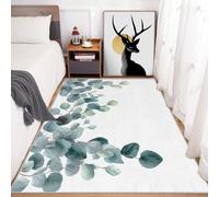 Eucalyptus Leaves Rugs Living Room Large 140x200, Watercolor Leaf Area Rugs for Bedroom, Non Slip Low Pile Soft Flannel Carpet, Bedroom Accessories H-52