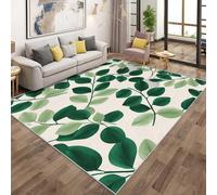 Eucalyptus Leaves Rugs Living Room Large 200x290, Plant Botanical Leaf Area Rugs for Bedroom, Non Slip Low Pile Soft Flannel Carpet, Bedroom Accessories H-8