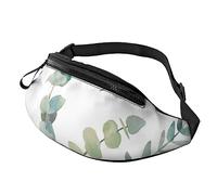Eucalyptus Leaves Sport Waist Bag Travel Bumbags with Zipper and Earphone Hole, Running Fanny Pack Waist Pack with Adjustable Belt for Men Women