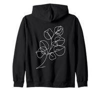 Eucalyptus Line Art Nature Lover Zip Hoodie