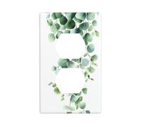 Eucalyptus Plant Watercolor Outlet Cover Light Switch Cover Decorative 1 Gang Wall Plate for Kitchen Room Bathroom Size 7x11.4cm