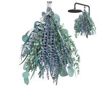Eucalyptus Shower Bundle - Dried Botanical Hanging Stems, Lavender Bouquet | Natural Spa Fragrance Decor 27pcs 60cm Relaxing Bathroom Atmosphere Enhancer Rustic Farmhouse Style Arrangement For D