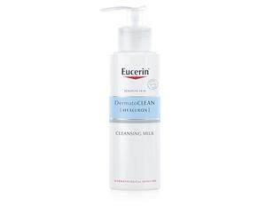 Eucerin DermatoClean Mild Cleansing Milk 200ml, Gentle Yet Effective Facial Cleanser for Sensitive Skin, Advanced Cleansing Milk with Hyaluronic Acid