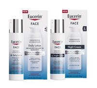 Eucerin Face Immersive Hydration Skin Care Set Daily Face Lotion with SPF 30 2.5 Fl Oz Bottle + Night Cream with Hyaluronic Acid 2.5 Oz Bottle
