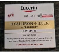 EUCERIN HYALURON FILLER + ELASTICITY DAY SPF15 50ml NEW BOXED BEST BEFORE 05/27