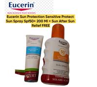 Eucerin Sun Protection Sensitive Protect Sun Spray SPF50+ 200 ml + Relief After-Sun Cream-Gel 50 ml Free of Charge