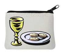 Eucharist of The Catholic Church Sketch Art Neoprene Coin Purse Pouch 10x11cm White