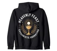Eucharistic Adoration Catholic Chalice First Communion Zip Hoodie