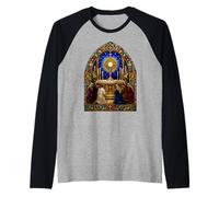 Eucharistic Adoration Gothic Cathedral Mosaic Artwork Art Raglan Baseball Tee