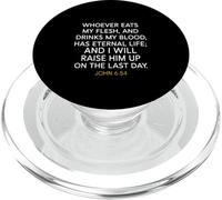 Eucharistic Devotion Prayer John 6:54 Bible Verse PopSockets PopGrip for MagSafe