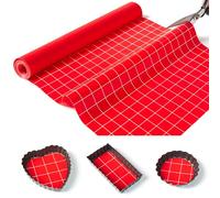 EuChoiz Silicone Baking Mat Roll 16IN*5FT, Non-Slip, Non-Stick, Reusable, Free Cutting, Oven Liner, Counter Mat, Freeze Dryer Mat, Red, Rectangular