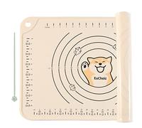 EuChoiz Silicone Pastry Mat 24"*16" Extra Thick Non Stick Baking Mat Food Grade Silicone Dough Rolling Bake Mat with Edge Heightening Cartoon Beige
