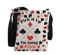 Euchre Card Game Gift Pick it Up I'm Going Alone Crossbody Bag Euchre Gift For Partner, Pick It Up C Bag