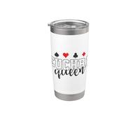 Euchre Queen Deck of Playing Cards Stainless Steel Insulated Tumbler
