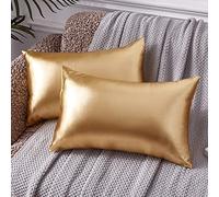 EUCIOR Decorative Pillow,Gold Pillow Covers 12x20,Decorative Throw Pillow Covers Modern Metallic Shiny Cushion Cover,Throw Pillows for Bed Couch Sofa,Gold Pillows