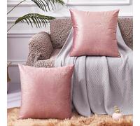 EUCIOR Rose Gold Pillow Cover, Decor Soft Velvet Hidden Zipper Closure Accent Pink Velvet Pillow Cover 20x20, Set of 2 Throw Pillows for Couch/Bedroom