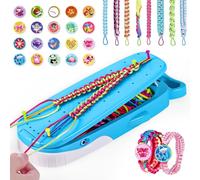 Euclidean Cube Friendship Bracelet Making Kit for Girls 6-12 Art and Crafts | Blue Whale Shaped Storage Box, DIY Jewellery Making Kit for 16 Bracelets, Travel Toys Birthday Gift for Girls Ages 6-12