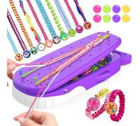 Euclidean Cube Friendship Bracelet Making Kit for Girls 6-12 Art and Crafts | Purple Whale Shaped Storage Box, DIY Jewellery Making Kit for 16 Bracelets, Travel Toys Birthday Gift for Girls Ages 6-12