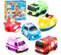 EUCOCO Baby Bath Toys for 1 2 3 year Olds, 6 PCS No Hole Mould Free Water Toys for Toddlers 1-5 Year Old Boy Girl Gifts Light Up Bath Toy 1st Birthday Gifts for Boys Kids Toys Age 1-5 Shower Gift