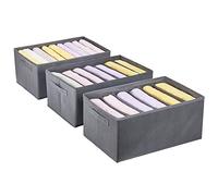 Eucomir Large Capacity Wardrobe Clothes Organiser 6+7+9 Cells, Set of 3, Thickened Non-woven Closet Storage Box, Foldable Clothes Organizers for Hoodies, Sweater, Jeans, T-shirts