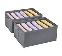 Eucomir Large Capacity Wardrobe Clothes Organiser 6 Cells/Compartments, Pack of 2, Thickened Non-woven Closet Storage Box, Foldable Clothes Organizers for Hoodies, Jumper, Sweater