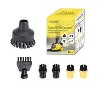 Eucteje Round Brush Set Replacement Parts Compatible with Kärcher Steam Cleaner Accessories SC1 SC2 SC3 SC4 SC5 SC7 CTK10 (1 Large Round Brush + 4 Small Round Brush Nozzle + 1 Grout Brush)