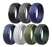 Euda Ring Men's Silicone Rings, 8mm Wide - 2.5mm Thick Rubber Bands, Lightweight Breathable Daily Wear, Ideal for Workout Gym Sports Outdoor Activities, 13, Silicone, silicone