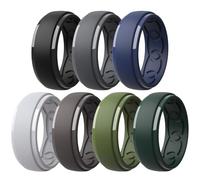 Euda Ring Men's Silicone Rings, 8mm Wide - 2.5mm Thick Rubber Bands, Lightweight Breathable Daily Wear, Ideal for Workout Gym Sports Outdoor Activities, 13, Silicone, silicone