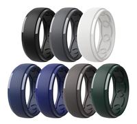 Euda Ring Men's Silicone Rings, 8mm Wide - 2.5mm Thick Rubber Bands, Lightweight Breathable Daily Wear, Ideal for Workout Gym Sports Outdoor Activities, 13, Silicone, silicone