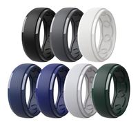 Euda Ring Men's Silicone Rings, 8mm Wide - 2.5mm Thick Rubber Bands, Lightweight Breathable Daily Wear, Ideal for Workout Gym Sports Outdoor Activities, 13, Silicone, silicone
