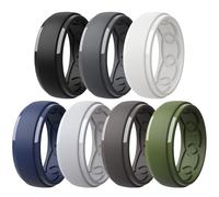 Euda Ring Men's Silicone Rings, 8mm Wide - 2.5mm Thick Rubber Bands, Lightweight Breathable Daily Wear, Ideal for Workout Gym Sports Outdoor Activities, 13, Silicone, silicone