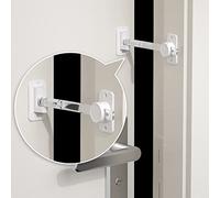 EUDEMON 1 Pack Child Proof Door Finger Pinch Guard, Baby Door Stopper& Door Latch, Adjustable door lever handle for pets, Great Door lock for dogs, Easy Cats Entry (Transparent)