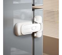 EUDEMON 1 Pack Refrigerator Lock, Child Proof Fridge & Freezer Lock for Kids & Toddlers, Easy to Install,no Tool Need or Drill (White, 1 Pack)