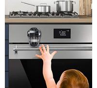 EUDEMON Child Safety Heat-Resistant Oven Door Lock, Oven Front Lock for Kids Easy to Install, No Screws or Drill (Clear-Black)