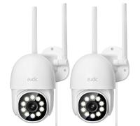 eudic 4MP 2K Security Camera Outdoor, 2.4G/5G WiFi Wired,CCTV Camera with Pan-Tilt 360° View, 20M Infrared/Color Night Vision, Motion Detection & Auto Track, 2 Way Audio (1 Pack) (2 Pack)