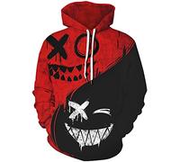 EUDOLAH Men's Hoodie Animal Pattern with 3D Print Design Halloween Costume Christmas Hoodie Long Sleeve(XL,emotion red 414)