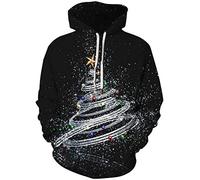 EUDOLAH Men's Hoodie Christmas costume 3d printed snowman reindeer socking cats long sleeve jumper(L,gifts 322)