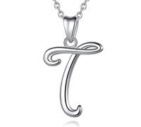 Eudora 925 Sterling Silver 26 Letter Alphabet Initial Personalised Pendant Necklace for Women Ladies Girls,18inch