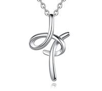 Eudora 925 Sterling Silver 26 Letter Alphabet Initial Personalised Pendant Necklace for Women Ladies Girls,18inch