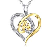 Eudora 925 Sterling Silver Gold Plated Mother Hands Hold her Baby Pendant Necklace Nice Jewellery for Women Girls Best Love Gift for Mother's Day,18inch Chain (Mother's Love)
