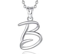 EUDORA Harmony Ball 26 Alphabet Necklace 925 Sterling Silver Initial Letter Personalised Pendant Necklaces Gifts for Women Ladies Girls Mother's day,18inch Chain