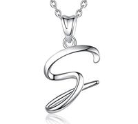 EUDORA Harmony Ball 26 Alphabet Necklace 925 Sterling Silver Initial Letter Personalised Pendant Necklaces Gifts for Women Ladies Girls Mother's day,18inch Chain