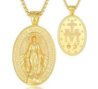 EUDORA Harmony Ball 925 Sterling Silver Archangels Necklace for Women Men, Saint Christopher Medal St Michael Virgin Mary St Benedict Pendant Original Protection Amulet Jewelry Gift, 22"+2"