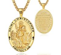 EUDORA Harmony Ball 925 Sterling Silver Archangels Necklace for Women Men, Saint Christopher Medal St Michael Virgin Mary St Benedict Pendant Original Protection Amulet Jewelry Gift, 22"+2"