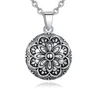 EUDORA Harmony Ball Angel Caller Pregnancy Women Vintage Snowflake Necklace Misic Chime Ball Bola Pendant for Future Mama Girls Original Gift Jewellry, 45inch+30inch Chain