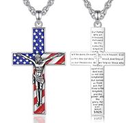 EUDORA Harmony Ball Crucifix Cross Necklace With Bible Verse for Women Men S925 Sterling Silver, Crucifix Necklace Jesus Cross Pendant Religious Faith Jewelry Christian Jewelry Gifts, 22"+2"